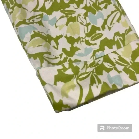 Dana Buchman stretch high rise ankle women’s pants green white size 8 - Picture 5 of 5